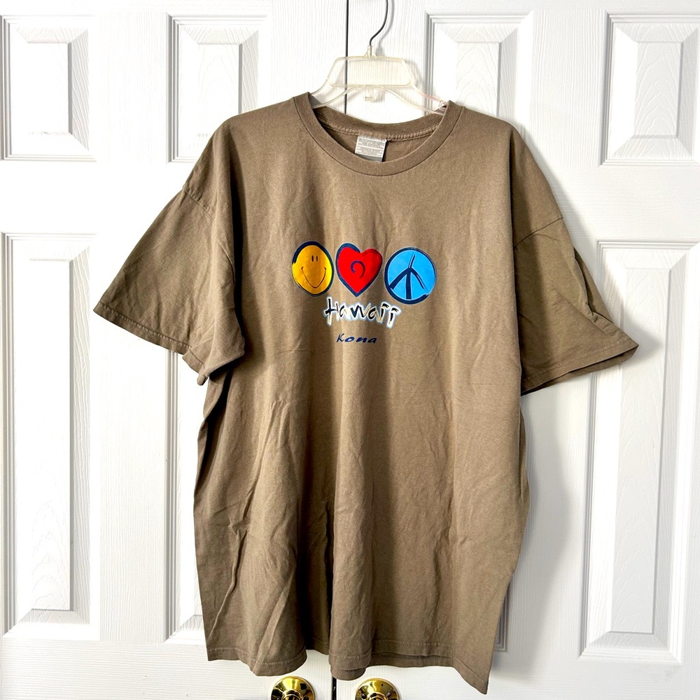 Vintage Men’s T Shirt Hawaii Kona XXL Cotton Made in Mexico Graphic Short Sleeve